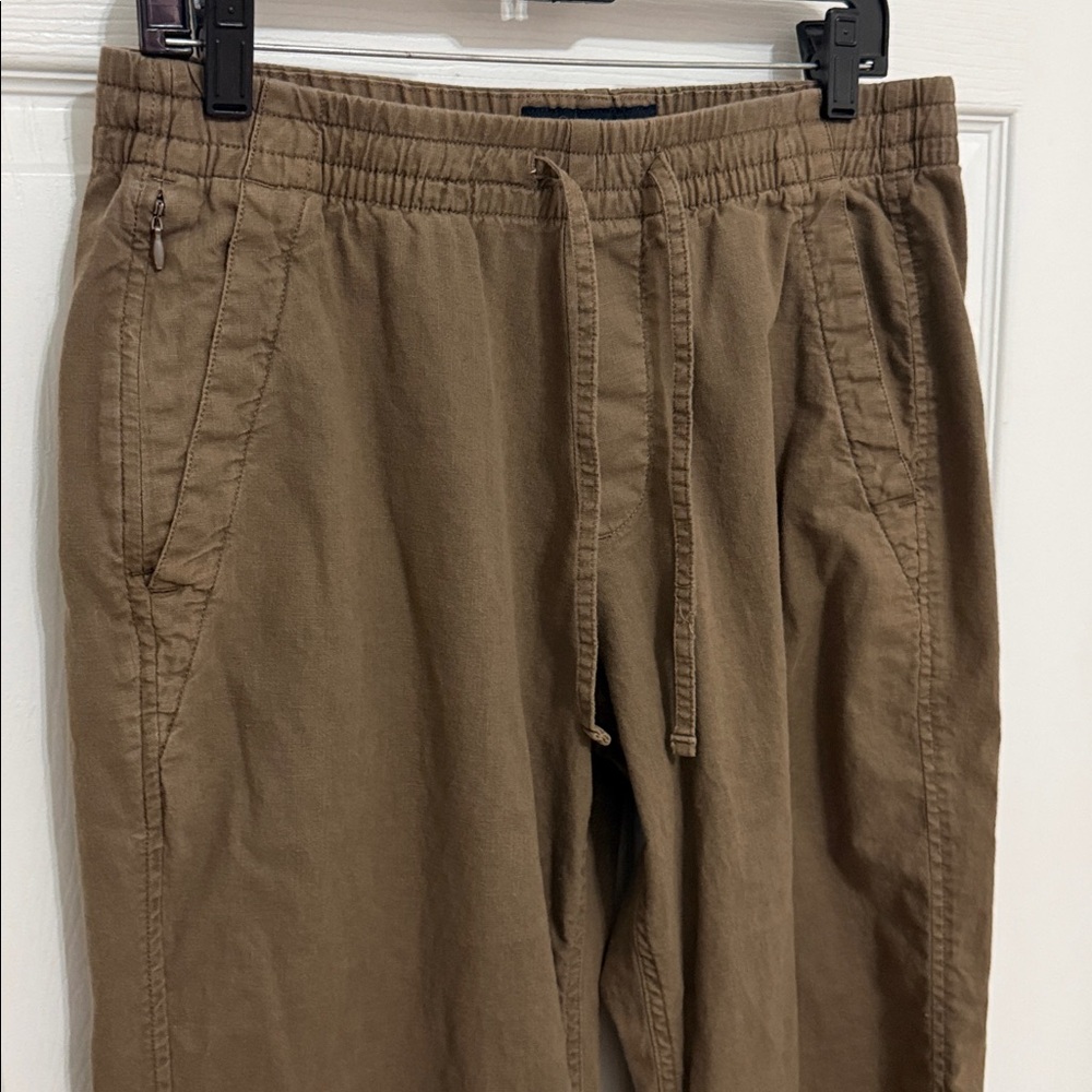 Abercrombie & Fitch Men's loose linen brown pants - Picture 2 of 5
